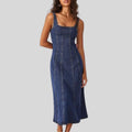 Denim med volanger